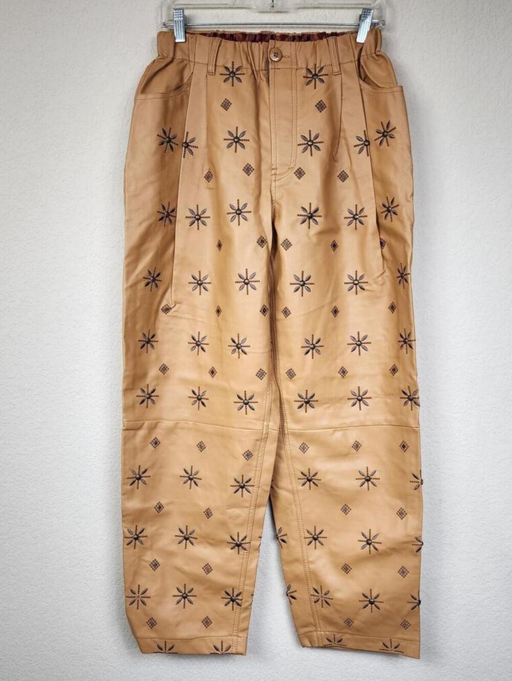 NWT Free People Embroidered Embellished XS Wide Leg Pants